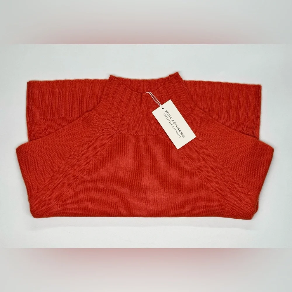 360 Cashmere Orange Turtleneck Sweater - Picture 2 of 6